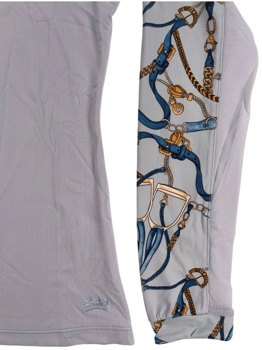 Kastel Denmark Robin's Egg Belt Print Raglan 1/4 Zip Sun Shirt UPF 30+ Wmn's M - Picture 4 of 11